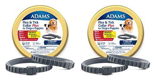 Adams Flea & Tick Collar Plus for Dogs & Puppies 2 Count - Pack of 22