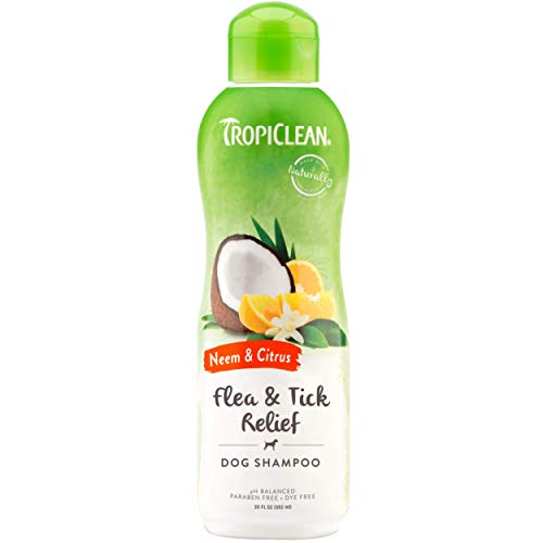 TropiClean Neem & Citrus Flea & Tick Relief Shampoo for...