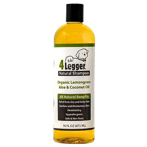 4-Legger Certified Organic Dog Shampoo - All Natural and Hypoallergenic with Aloe and Lemongrass,...