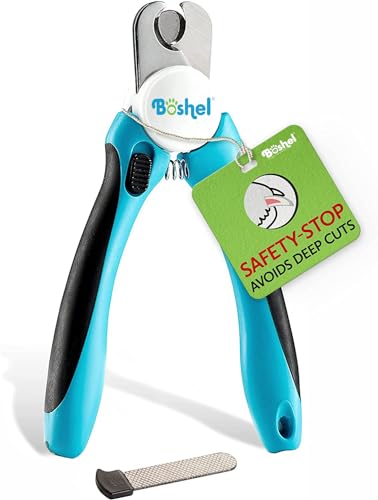 Dog Nail Clippers and Trimmer by Boshel - with Safety Guard to Avoid Over-Cutting Nails & Free Nail...