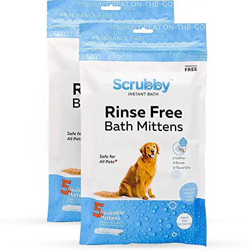 Scrubby Pet No Rinse Pet Wipes, Rinse Free Shampoo...