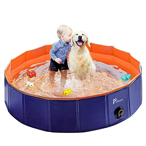 Pidsen Upgraded Foldable Pet Swimming Pool Portable Dog Pool Kids Pets Dogs Cats Outdoor Bathing Tub...