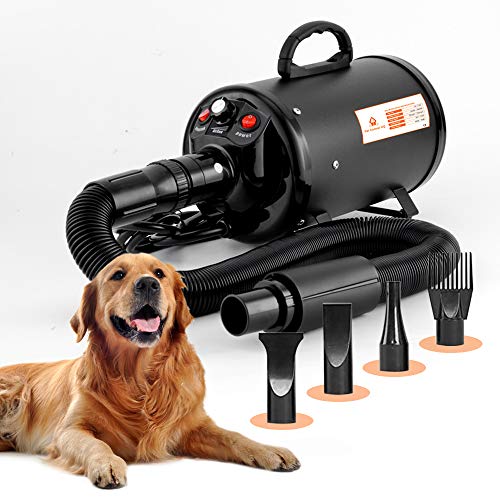Dog Hair Dryer Blower for Grooming - Professional High Velocity 4.5HP Blow Dryer for Dogs - Pet...